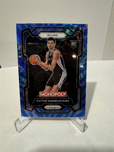 Victor Wembanyama 2023 24 Prizm Monopoly Boardwalk Blue Tiger Stripe