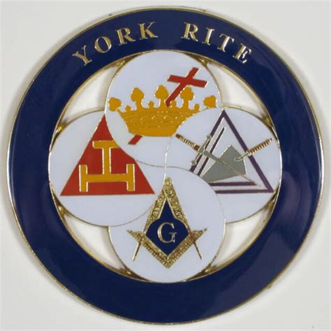 Auto Emblem York Rite Metal Enamel Freemason Mason Masonic Ebay