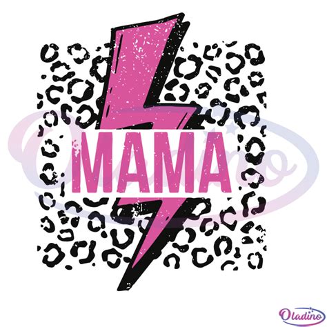 Mama Lightning Sublimation Svg Digital File Leopard Print Svg