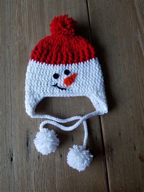 Crochet Snowman Hat Infant Baby Toddler Photo Prop Sweet Girl - Etsy