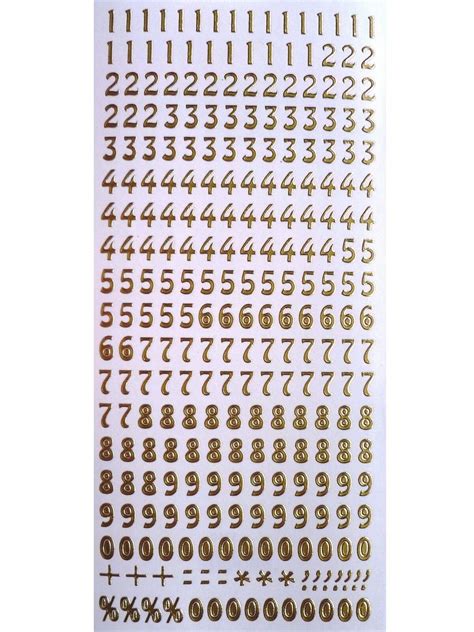 Mini Numbers Peel Off Stickers 8mm Tall 1 2 3 4 5 6 7 8 9 0