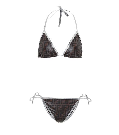 Fendi Ff Printed Bikini In Brown Lyst