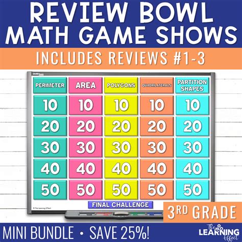 3rd Grade Math Spiral Review 1 3 Game Shows End Of Year Test Prep Activities