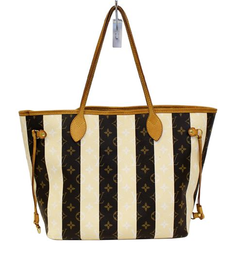 Louis Vuitton Limited Edition Monogram Rayures Neverfull Mm Tote