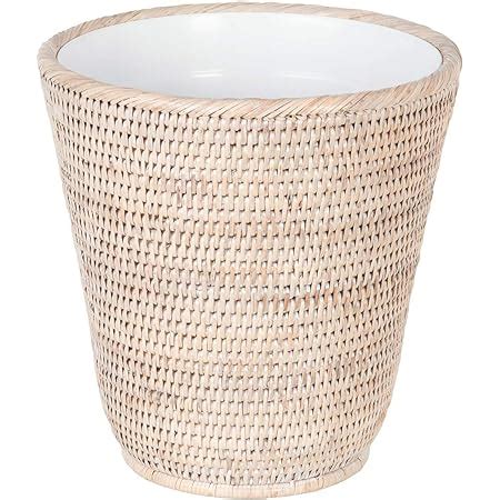 Amazon KOUBOO La Jolla Rattan Round Waste Basket With Lid