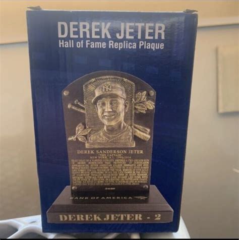 Derek Jeter New York Yankees Hall Of Fame Plaque Sga New Ebay