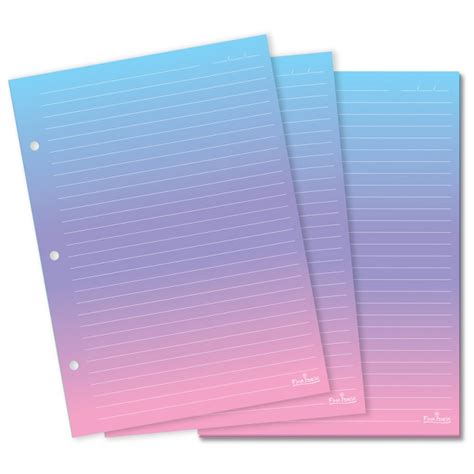 Refil Degradê rosa pautas brancas Caderno Argolado 50 fls Caderno