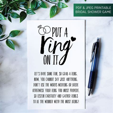 Put A Ring On It Bridal Shower Game Ring Wedding Shower Game Steal