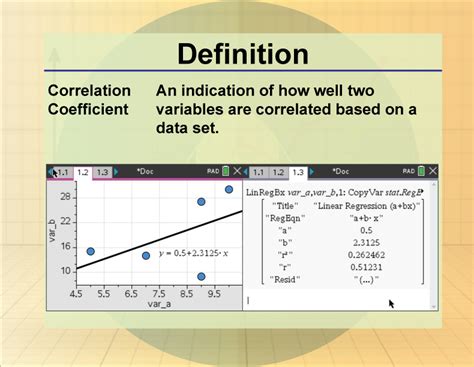 Definition Correlation Coefficient Media4math