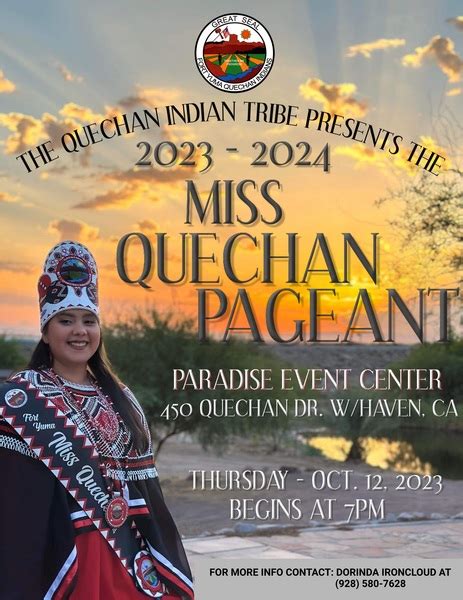 2023-2024 Miss Quechan Pageant - Fort Yuma Quechan Indian Tribe