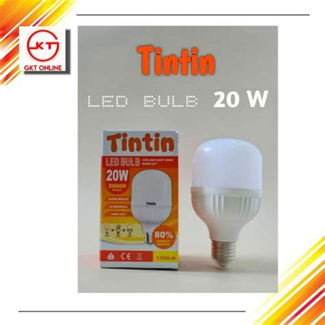 Jual Lampu LED Bulb 20 Watt TinTin Bohlam Tabung Cool Daylight Cahaya