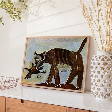 Cat Catching A Bird By Pablo Picasso Wall Art Hanging Wall