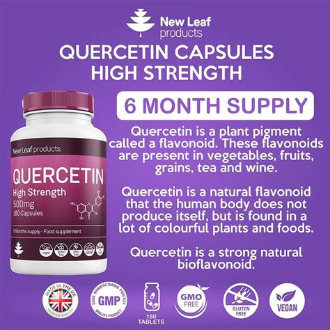 Quercetin 500mg High Strength Antioxidant Supplements 6 Months Supply