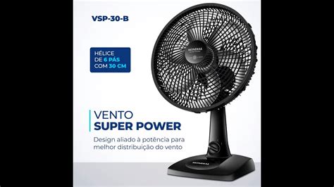 Ventilador de Mesa MONDIAL 110V 30cm 6 pás Super Power VSP 30 B é