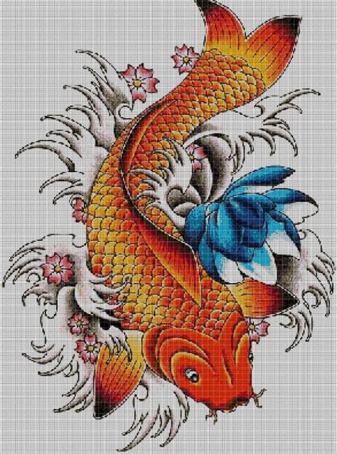 Carpa Koi Fish Cross Stitch Pattern In Pdf Dmc Free Cross Stitch Charts