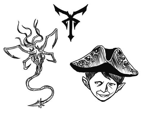 An Image Of Two Pirates Faces With The Letter T On Them And One Pirate