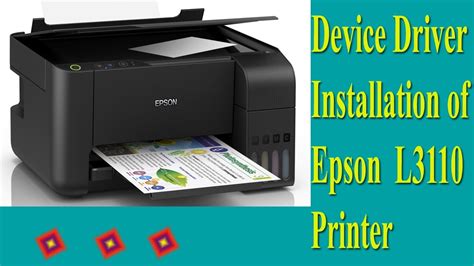 Device Driver Installation Of Epson L3110 Printer Youtube