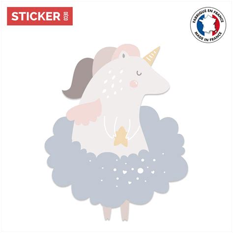 Sticker Licorne Nuage Stickers Animaux Autocollants Stickerdeco Fr