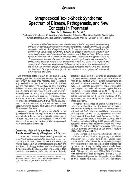 Pdf Streptococcal Toxic Shock Syndrome Spectrum Of Disease