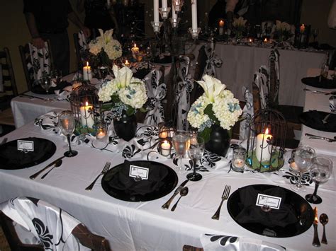 Black And White Table Setting Created For My Daughters Wedding Top