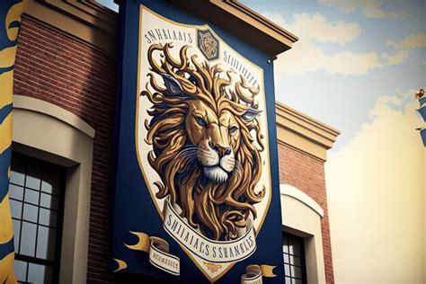 Premium AI Image | School logo on a building with a banner