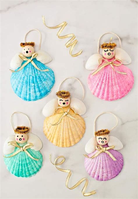 Diy Seashell Angel Ornaments Seashell Crafts Seashell Christmas