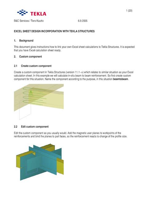 Pdf Excel With Tekla Structures Custom Components Dokumen Tips