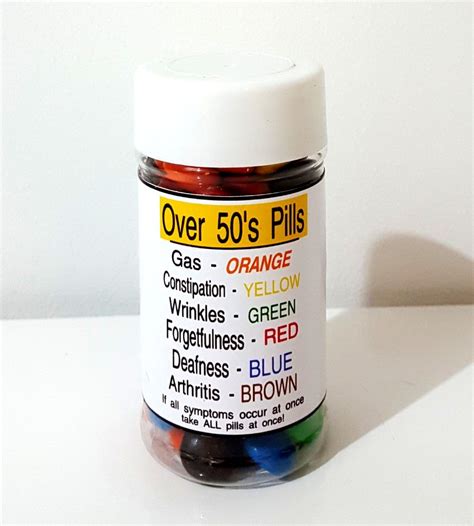 Over 50 Pills Overthehill Personalized Party Custom Labels