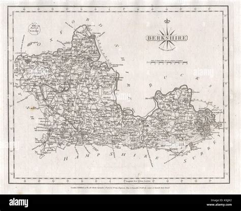 Antique County Map Of Berkshire By John Cary 1787 Old Plan Chart Stock