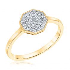 1 6ctw Diamond Pavé Yellow Gold Octagon Ring REEDS Jewelers