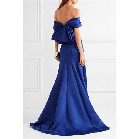 Marchesa Off The Shoulder Duchesse Satin Gown Liked On