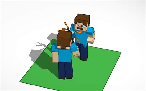 3D design Steve vs Herobrine-Minecraft - Tinkercad