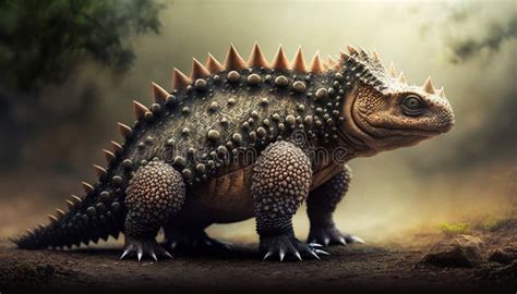 An Image Of Dinosaur With Spikes On Its Back Generative Ai Stock Illustration Illustration Of