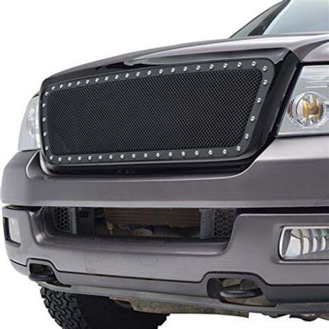 Eag Rivet Stainless Steel Wire Mesh Grille With Abs Matte Black Shell Fit For 04 08 F 150