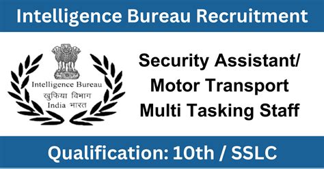 Intelligence Bureau Recruitment Apply Online For Security