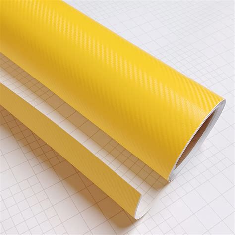 Amazon DIYAH 3D Yellow Carbon Fiber Film Twill Weave Vinyl Sheet