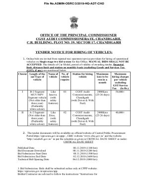 Fillable Online Cexchd1 Gov Tender Notice For Providing Of Non AC