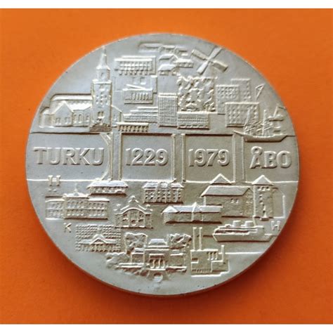 FINLANDIA 10 MARKKAA 1971 HELSINKI PLATA SILVER FINNLAND KM 52