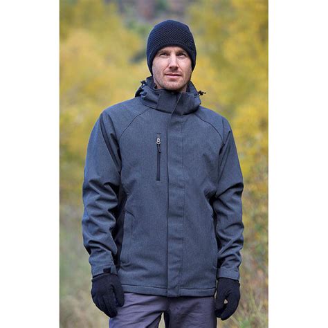 Landway Men S Heather Deep Blue Black Gravity 3 In 1 System Soft Shell