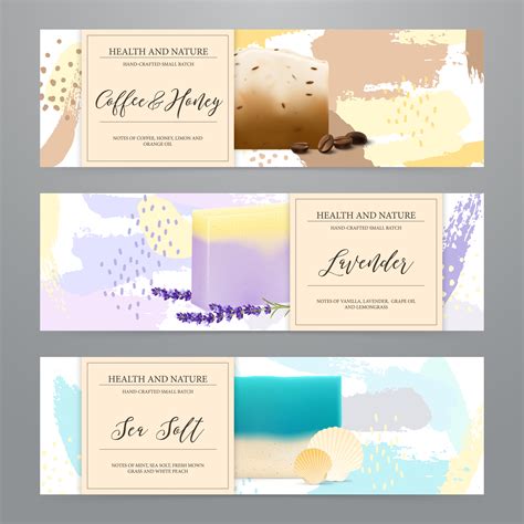 Soap Packaging Realistic Banners Set 480491 Vector Art At Vecteezy