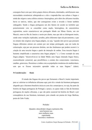 Etnolinguismo Luso Africano Na Forma O Do Brasil Pdf