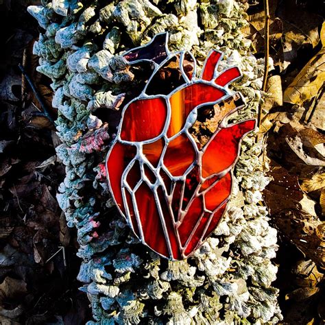 Glass Heart Art, Anatomic Art, Heart Stained Glass, Heart Suncatcher ...