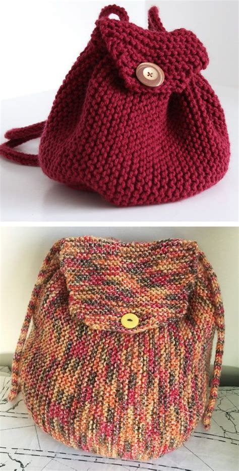 Free Knitting Pattern For Easy Garter Stitch Backpack Crochet