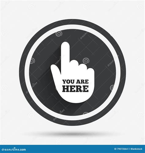 You Are Here Sign Icon. Info Text Symbol. Cartoon Vector ...