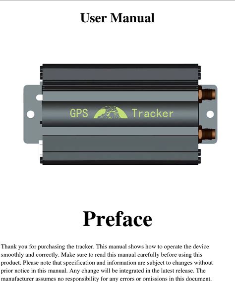 COBAN ELECTRONICS GPS 103 GPS TRACKER User Manual