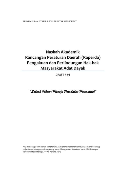 Naskah Akademik Rancangan Peraturan Daerah Pdf