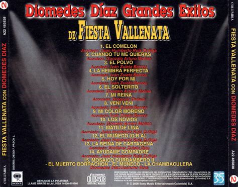 Release Grandes Xitos De Fiesta Vallenata By Diomedes D Az Cover