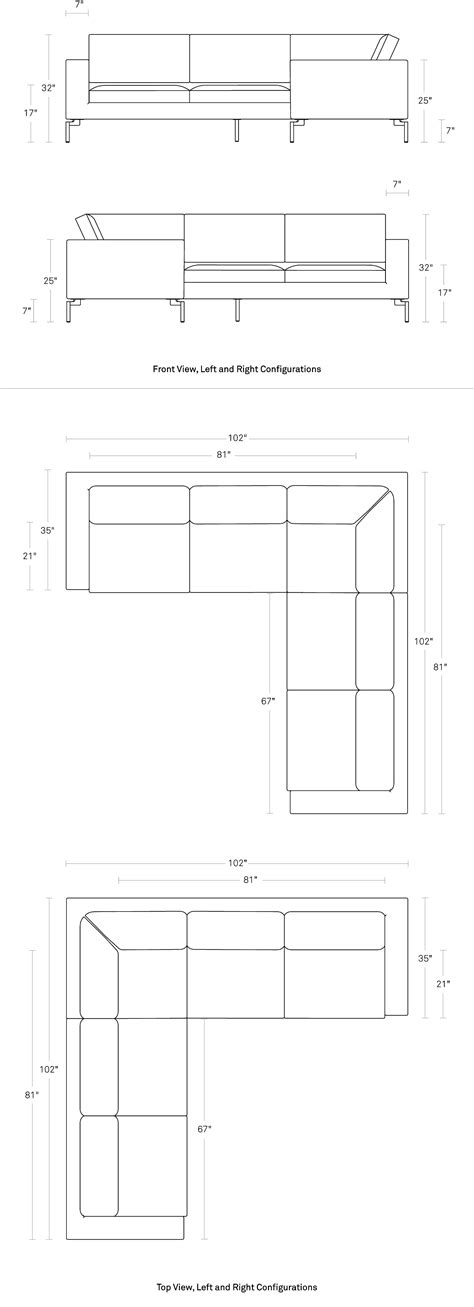 Sectional Sofa Dimensions Standard | Cabinets Matttroy