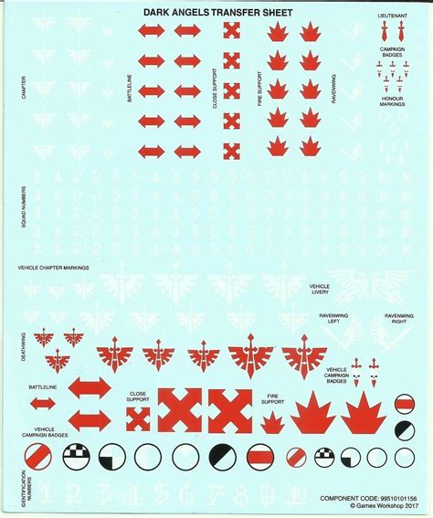 Dark Angels Primaris Upgrades Sprue - Complete Sprue