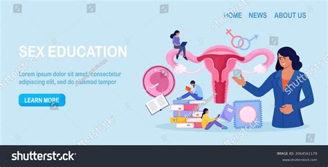 Sex Education Gynecologist Doctor Consultate Girls Stock Vector